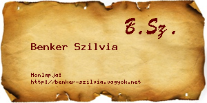Benker Szilvia névjegykártya